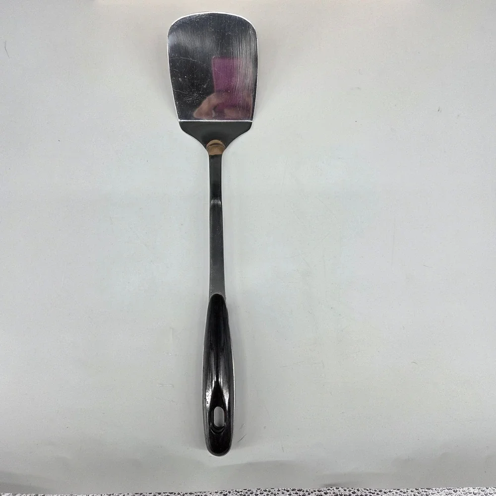 Myland Stainless Steel Turner Spatula Marbled Brown Red Tortoise Resin Handle